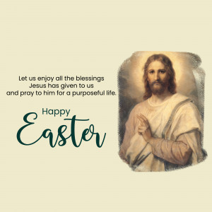 Image of Jesus Christ with Easter greeting