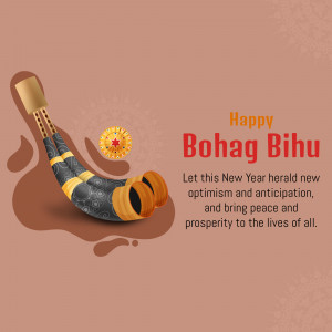 Happy Bohag Bihu Illustration Flyer For LinkedIn