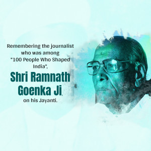 Shri Ramnath Goenka Ji Jayanti Advertisement For Twitter