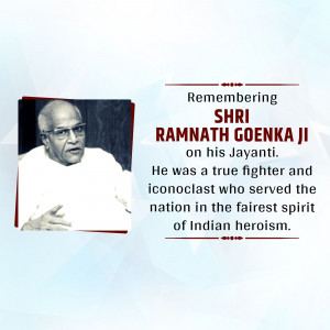 Remembering Shri Ramnath Goenka Ji Graphic For Telegram