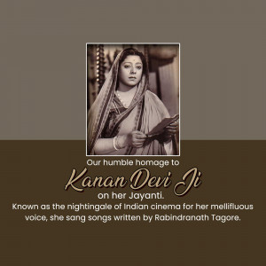 Kanan Devi - A Nightingale Of Indian Cinema Branding Post For Instagram