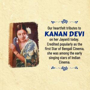 Tribute To Kanan Devi Banner For Instagram