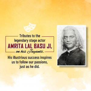 Amrita Lal Basu Jayanti Tribute Promotional Banner For Pinterest