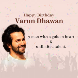 Happy Birthday Varun Dhawan Business Poster For Telegram