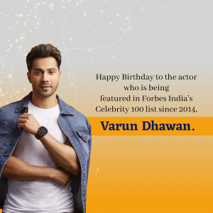 Varun Dhawan - Forbes India Celebrity 100 Creative Design For Telegram