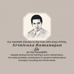 Srinivasa Ramanujan - A Tribute Design For LinkedIn