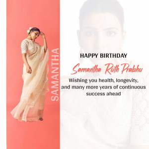 Samantha Ruth Prabhu Birthday Wish Branding Post For Pinterest