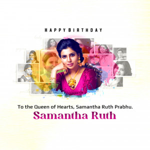 Samantha Ruth Prabhu Birthday Wish Artwork For Threads