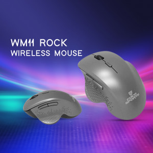Two Cool Sports WM11 Rock Wireless Mice on a vibrant blue and pink gradient background.