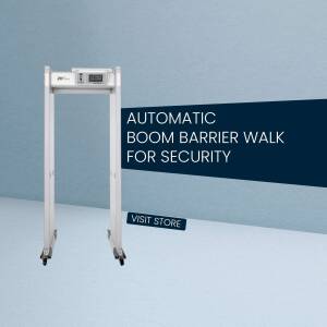 Automatic Boom Barrier Walk Through Metal Detector Business Poster For WhatsApp