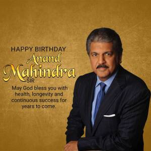 Happy Birthday Anand Mahindra Business Poster For Google Business Profile
