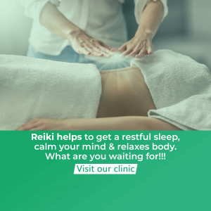 Reiki practitioner performing energy healing on a patient's back.