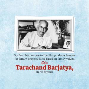 Tarachand Barjatya Jayanti Banner For LinkedIn