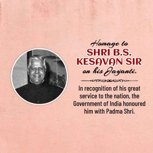 Homage To Shri B.S. Kesavan Branding Post For Facebook