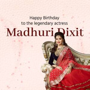 Happy Birthday Madhuri Dixit Template For Instagram