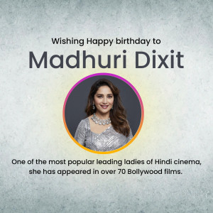 Happy Birthday Madhuri Dixit Design For Facebook