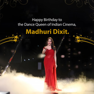 Happy Birthday Madhuri Dixit Creative Design For LinkedIn