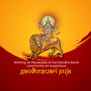 Gandheswari Puja Greetings Branding Post For Telegram