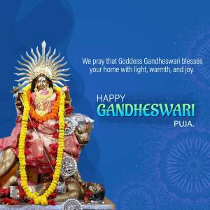 Happy Gandheswari Puja Marketing Image For LinkedIn