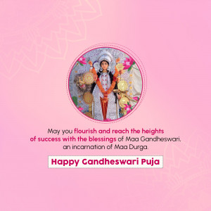 Happy Gandheswari Puja Greetings Flyer For Instagram