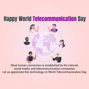 Happy World Telecommunication Day Graphic For Instagram