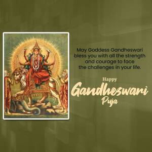 Goddess Gandheshwari Puja Design For LinkedIn