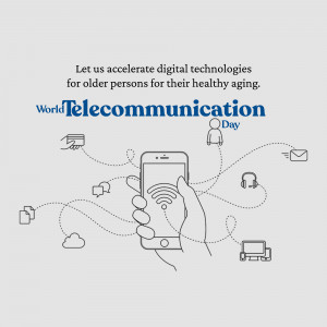 World Telecommunication Day - Digital Inclusion For Seniors Business Poster For Telegram