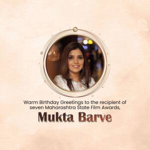 Mukta Barve Birthday Greeting Poster For Threads