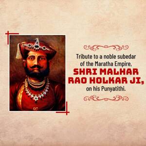 Shri Malhar Rao Holkar Ji Punyatithi Image For Twitter