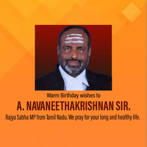 Birthday Wishes To A. Navaneethakrishnan Sir Creative Design For Threads