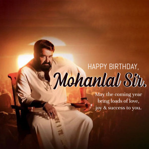 Mohanlal Birthday Wish Image For X
