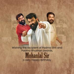 Mohanlal Birthday Wish Artwork For Facebook