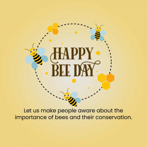 Happy Bee Day Illustration Social Media Post For X