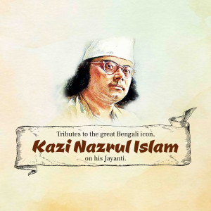 Kazi Nazrul Islam Jayanti Promotional Banner For LinkedIn
