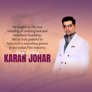 Karan Johar Birthday Wish Poster For Telegram