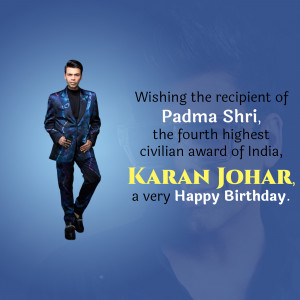 Karan Johar Birthday Wish Marketing Image For Instagram