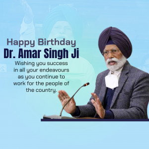 Happy Birthday Dr. Amar Singh Ji Design For LinkedIn
