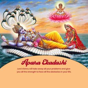 Lord Vishnu On Sheshnag - Apana Ekadashi Creative Design For Google Business Profile