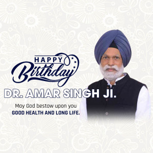 Happy Birthday Dr. Amar Singh Ji Graphic For Google Business Profile