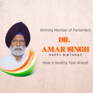 Dr. Amar Singh Birthday Wish Promotional Banner For Instagram