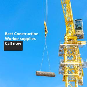 Construction Crane And Worker Supplier Promotional Banner For Threads