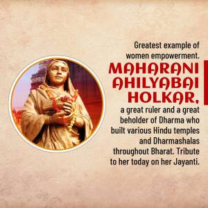 Maharani Ahilyabai Holkar Jayanti Tribute Graphic For LinkedIn