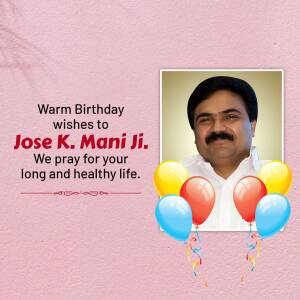 Warm Birthday Wishes For Jose K. Mani Ji Creative Design For X