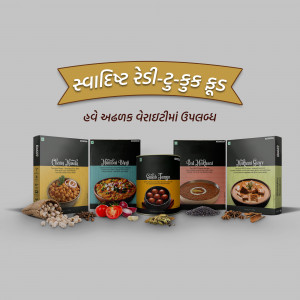Assortment of Swadish ready-to-cook food boxes and ingredients