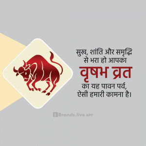 Image depicting a bull with text wishing a happy Vrishabha Sankranti