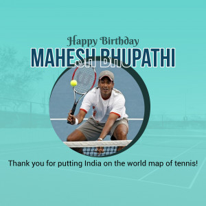 Happy Birthday Mahesh Bhupathi Graphic For Pinterest