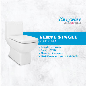 White Parryware Verve Single Piece AM Toilet