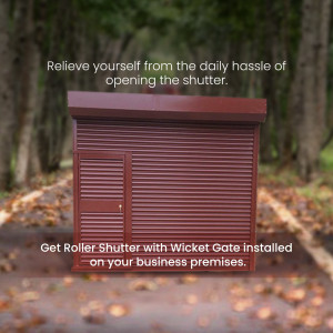 Roller Shutter With Wicket Gate Advertisement For Twitter