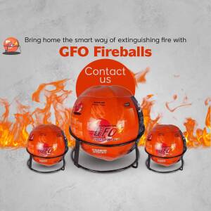 Three GFO Fireballs displayed with a fire background