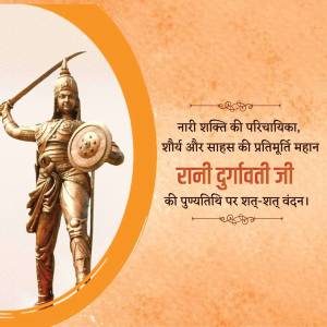 Statue of Rani Durgavati, a Gond queen known for her bravery and resistance against the Mughals.